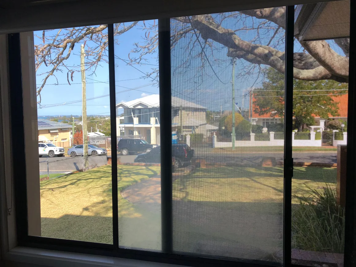 A shopfront window cleaned, seen from inside the premises